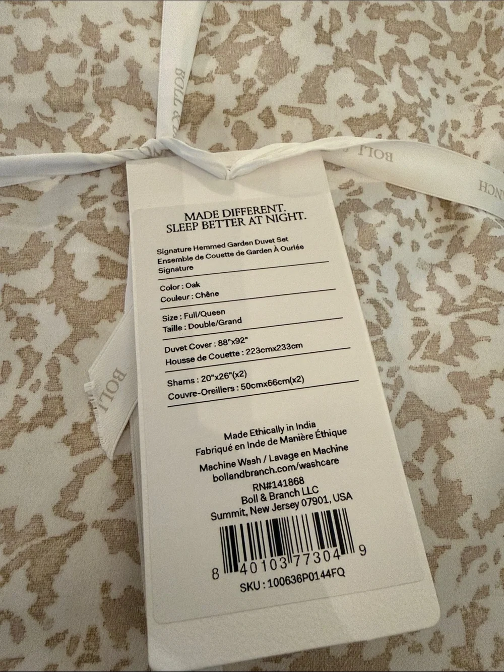 Boll & Branch Signature Garden Print Hemmed Organic Cotton Duvet Cover & Shams